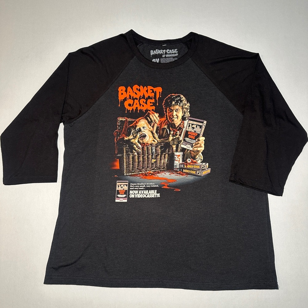 Fright Rags Basket Case Horror Movie Shirt 2XL Raglan Baseball 40th Anniversary